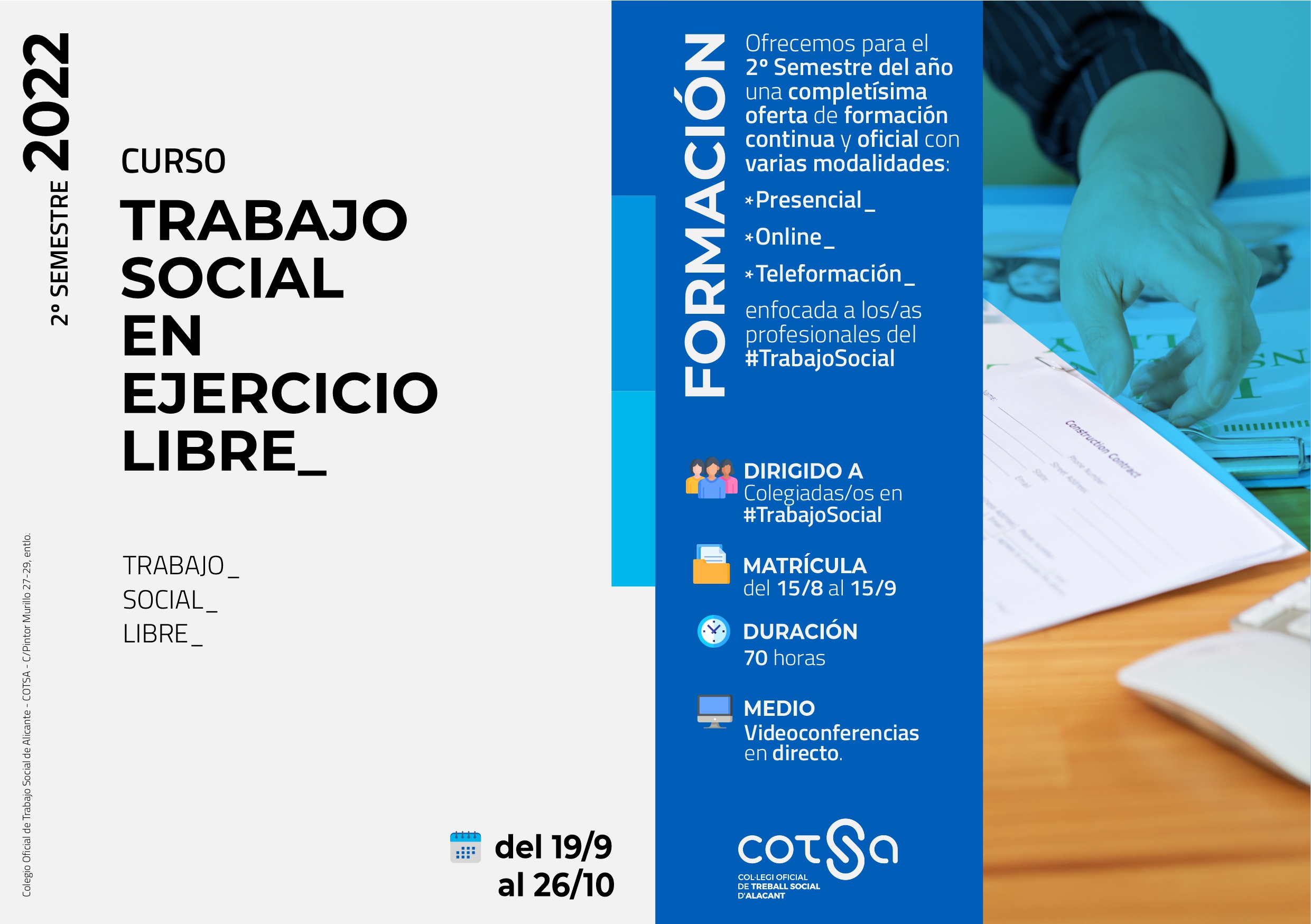 CURSO TRABAJO SOCIAL EN EJERCICIO LIBRE. INICIACIÓN 2022